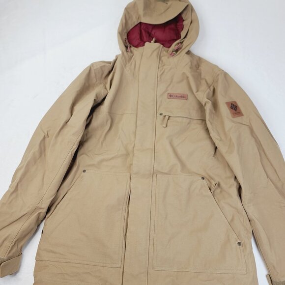 Columbia Men's Tan Interchange Hooded Catacomb Crest Winter Parka Jacket Size M - Picture 2 of 8